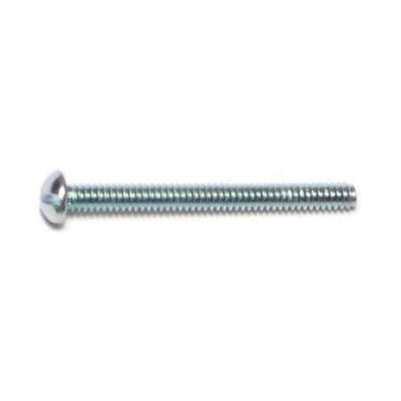 1/8 X 1-1/2 In Slotted Round Machine Screw, Zinc Plated Steel, 40 PK